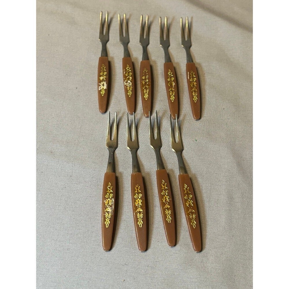 Vintage Appetizer Forks Lot of 9